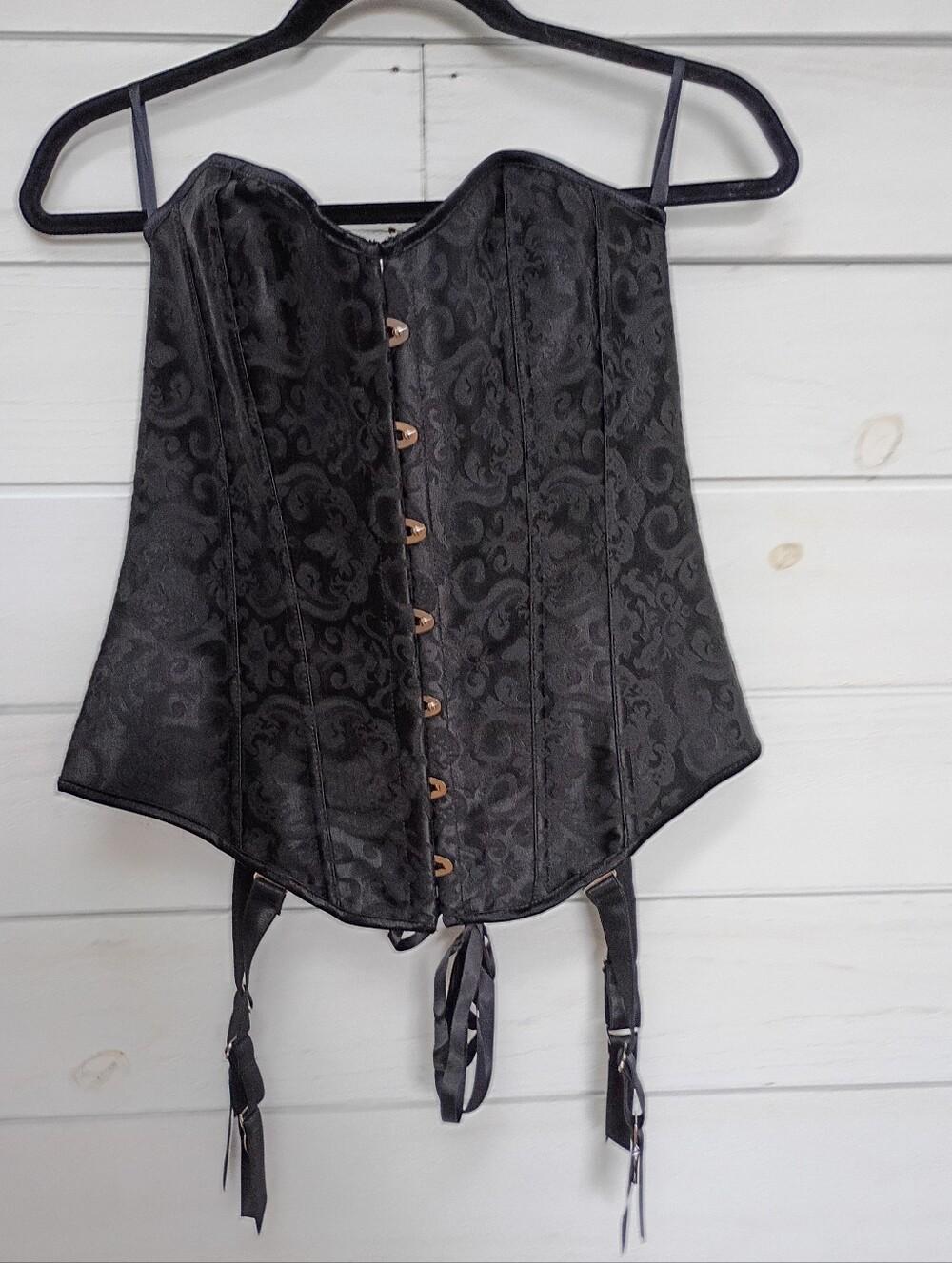 Hips & Curves black corset with garters size 1X